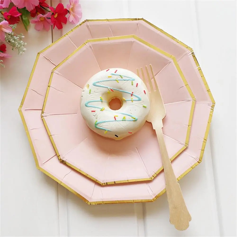 День рождения детей партии пользу розовый/синий золотой фольги бумажные тарелки