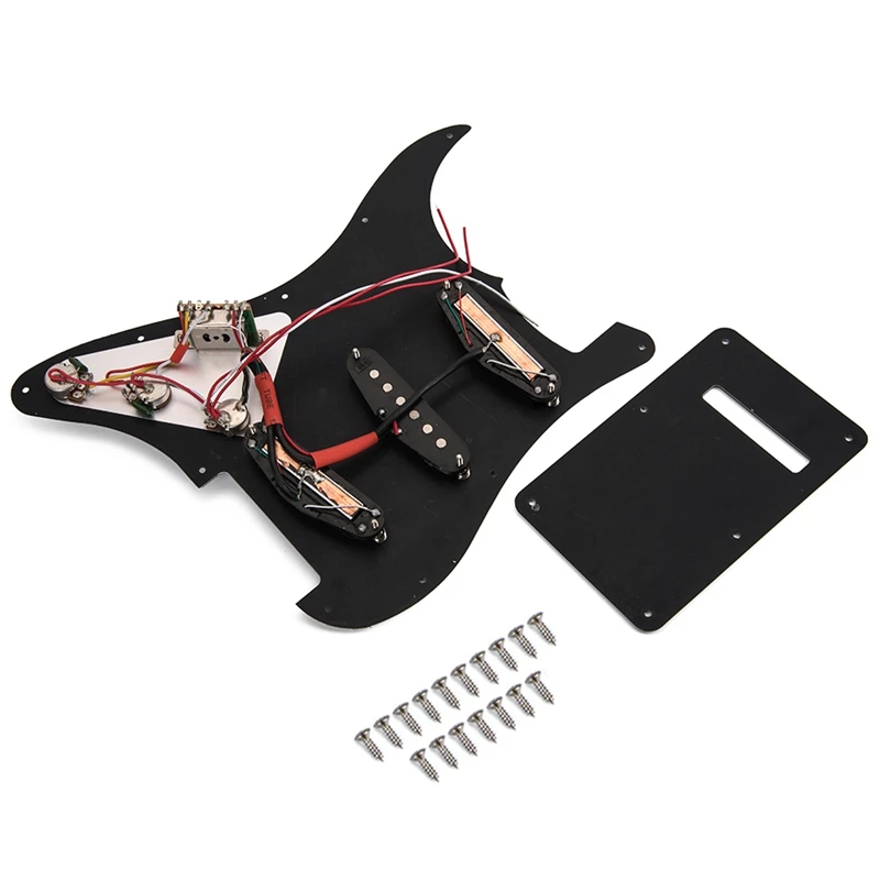 Черный 3-слойный Sss двойной рельс пикапы загружено Встроенный кабель гитары Pickguards