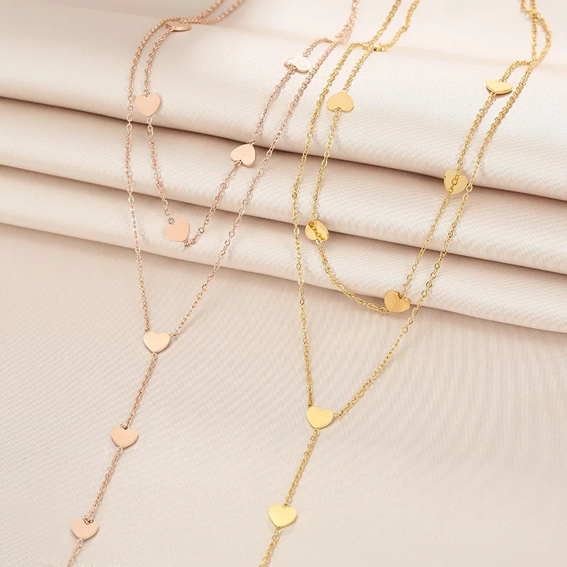 

Ожерелье женское многослойное с подвеской в виде сердца