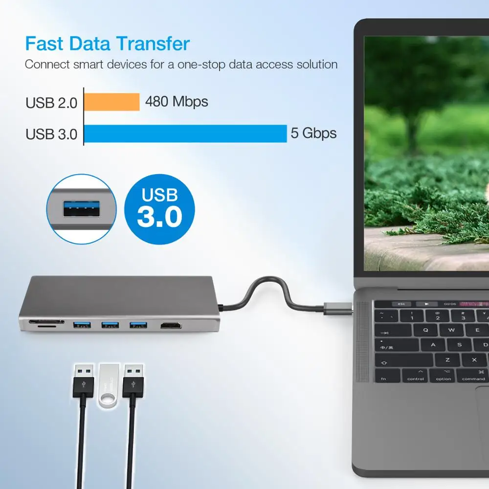 DZLST usb хаб Type C 3 1 к Мульти USB 0 RJ45 Аудио HDMI совместимый адаптер док станция для MacBook Pro