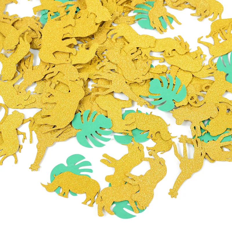 

100pcs/Pack Turtle Leaf Cute Jungle Animal Glitter Confetti Birthday Baby Shower Holiday Party Table Decoration Paper Scatters