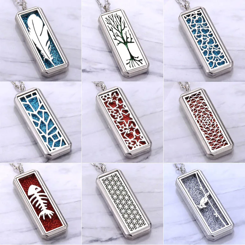 

New Aromatherapy jewelry Stainless steel diffuser lockets Perfume Aroma diffuser open locket Essential Oil Pendant Necklace