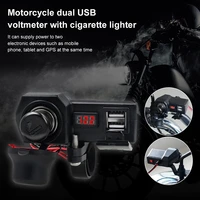 motorcycle usb charger 3 4a dual usb 10 24v waterproof with voltmeter cigarette lighter onoff switch for motorcycle ebike