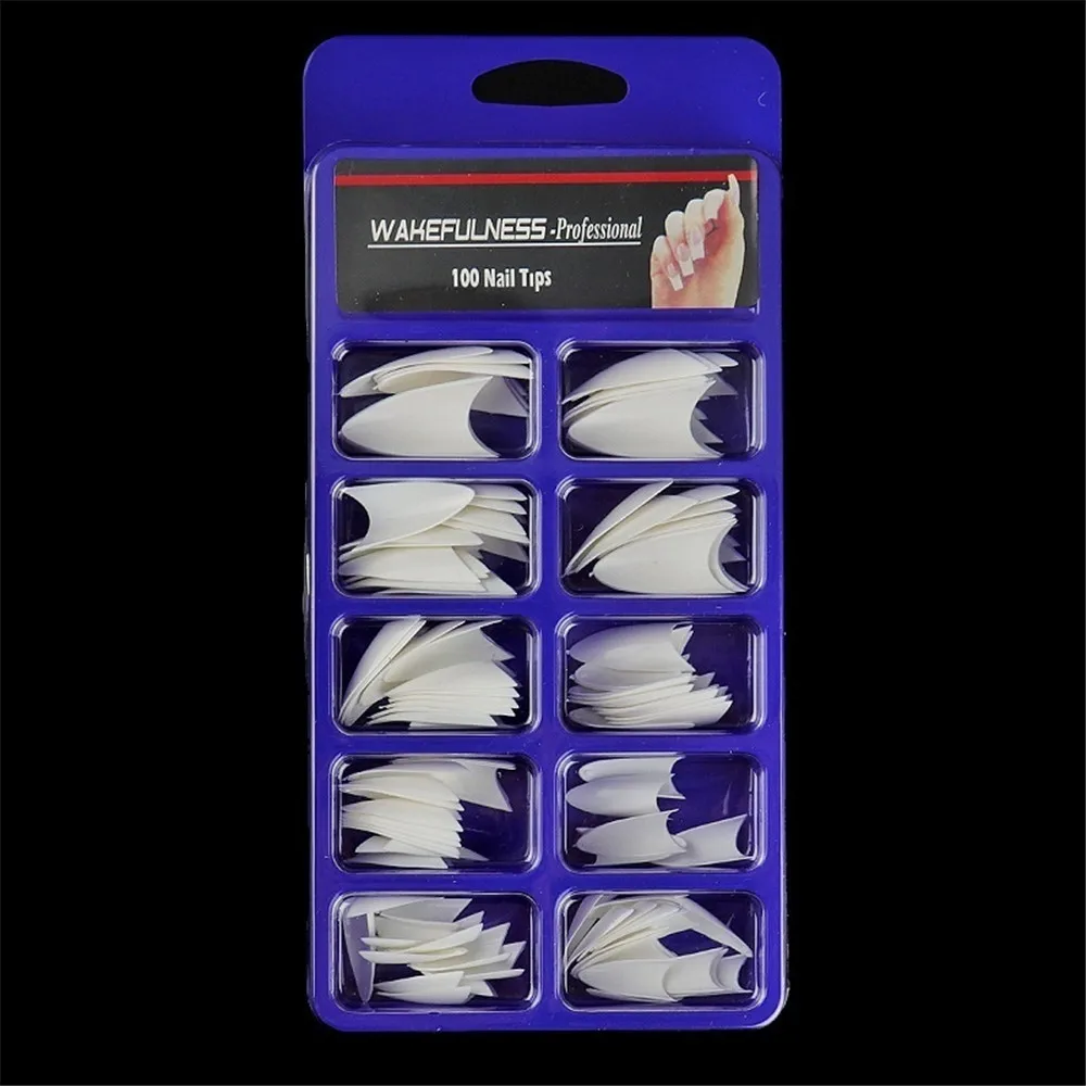 100 шт прозрачный полупастообразный квадратный французский стилет ложный дизайн