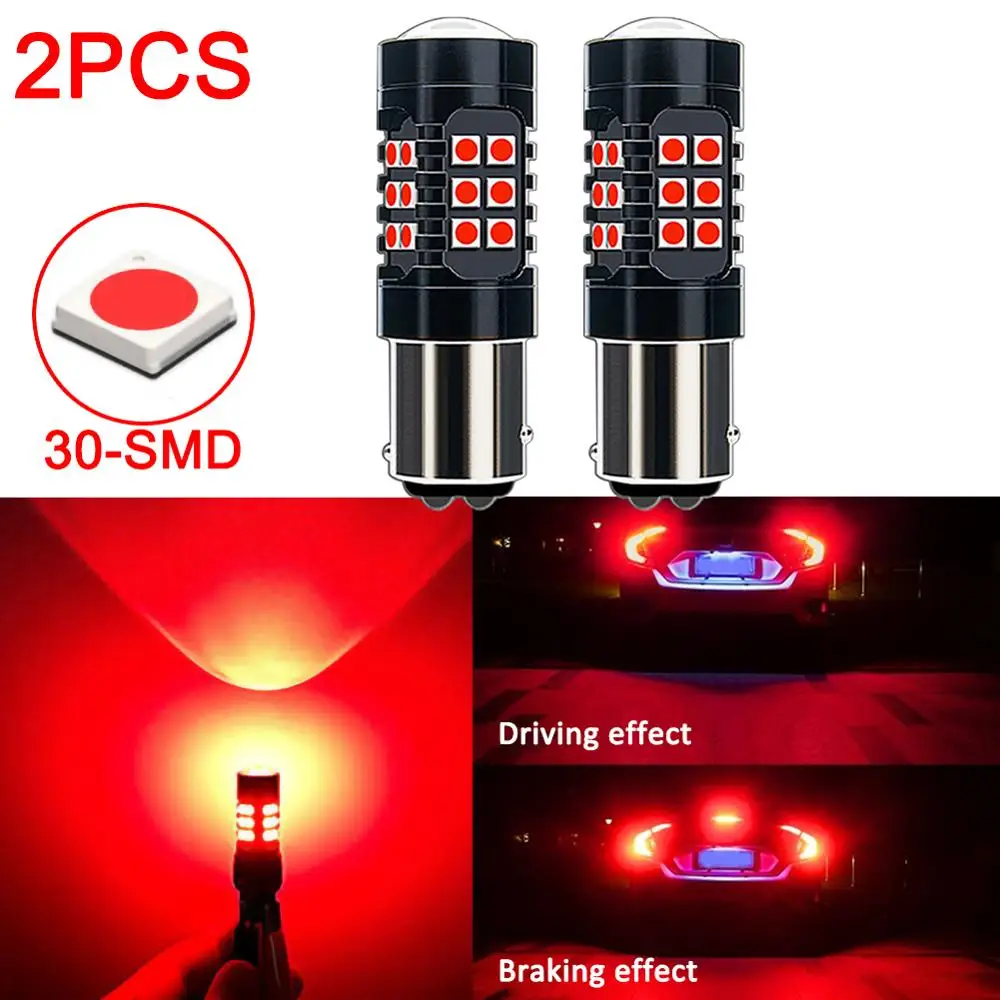 2 шт. 1157 Красный 30 SMD мигающий стробоскоп светодиодный тормозной задний