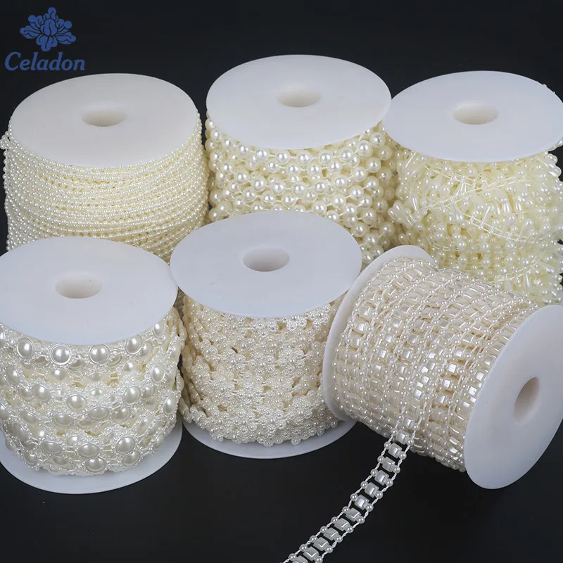 Многоразмерные бусины из АБС пластика 10 110 м/рулон имитация жемчуга отделка