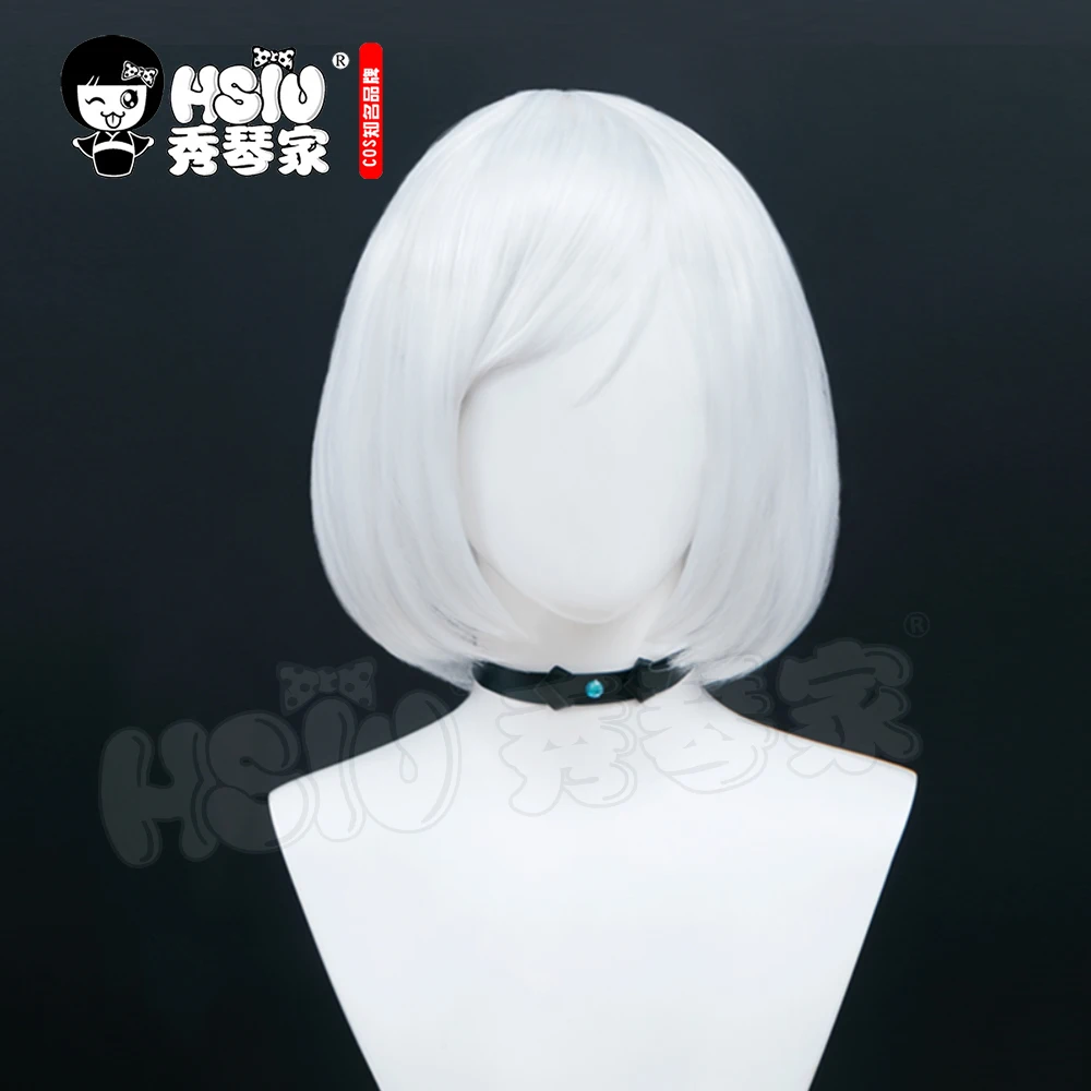 Парик из аниме акудама Драйв HSIU для косплея с короткими белыми волосами кожаным
