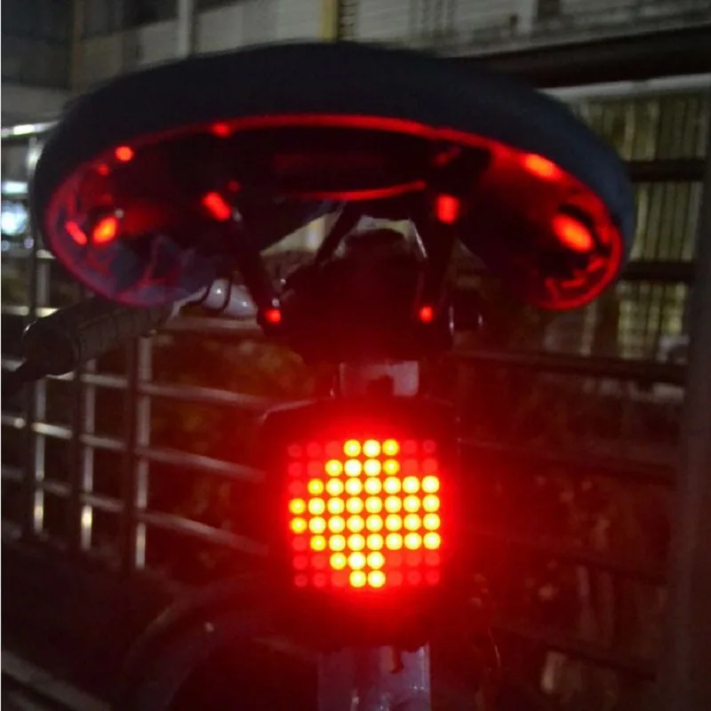 Leadbike 64 LED Laser Bicycle Rear Tail Light USB Rechargeable With Wireless Remote Bike Turn Signals Safety Warning Lamp | Спорт и