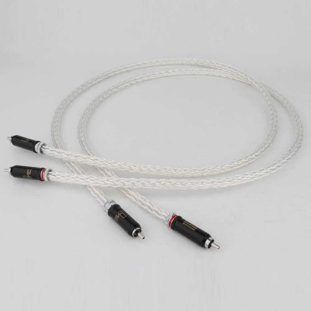 Hi-End 8AG посеребренный OCC 16-жильный аудиокабель с WBT RCA разъемом кабель HIFI 2RCA к кабелю