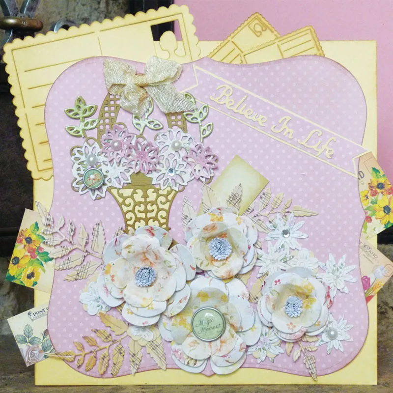 Цветущая корзина металлические штампы трафареты для цветов высечки