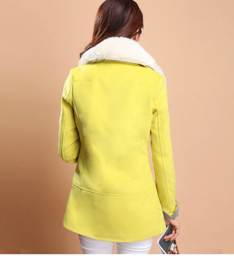 Новое осенне зимнее теплое шерстяное пальто для женщин длинное приталенное