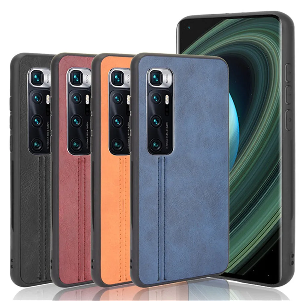 Роскошный чехол из телячьей кожи для Xiaomi Mi 10 твердая задняя крышка искусственной