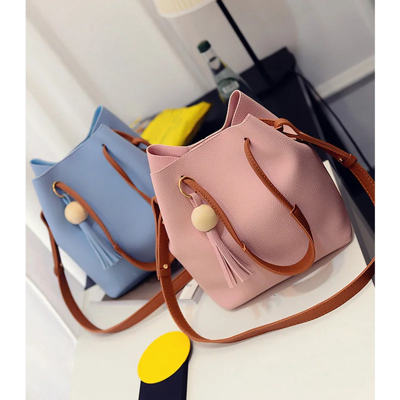 Женская сумка мешок через плечо из искусственной кожи с маленькой ручкой