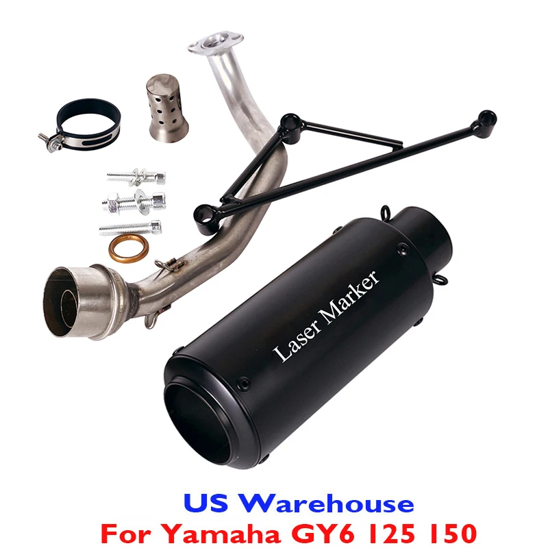 

Slip on Motorcycle Exhaust System Muffler Baffle Header Connect Pipe for Yamaha GY6 125cc GY6 150cc