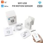 Tuya умный датчик движения Wifi Pir детектор датчик умный жизнь приложение в реальном времени мониторинг домашней безопасности сигнализация USB Питание от аккумулятора