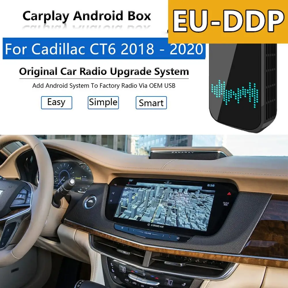 

Radio Carplay upgrade Android Auto Audio For Cadillac CT6 2018 - 2020 Apple Wireless AI Box Car Multimedia Player Mirror Link