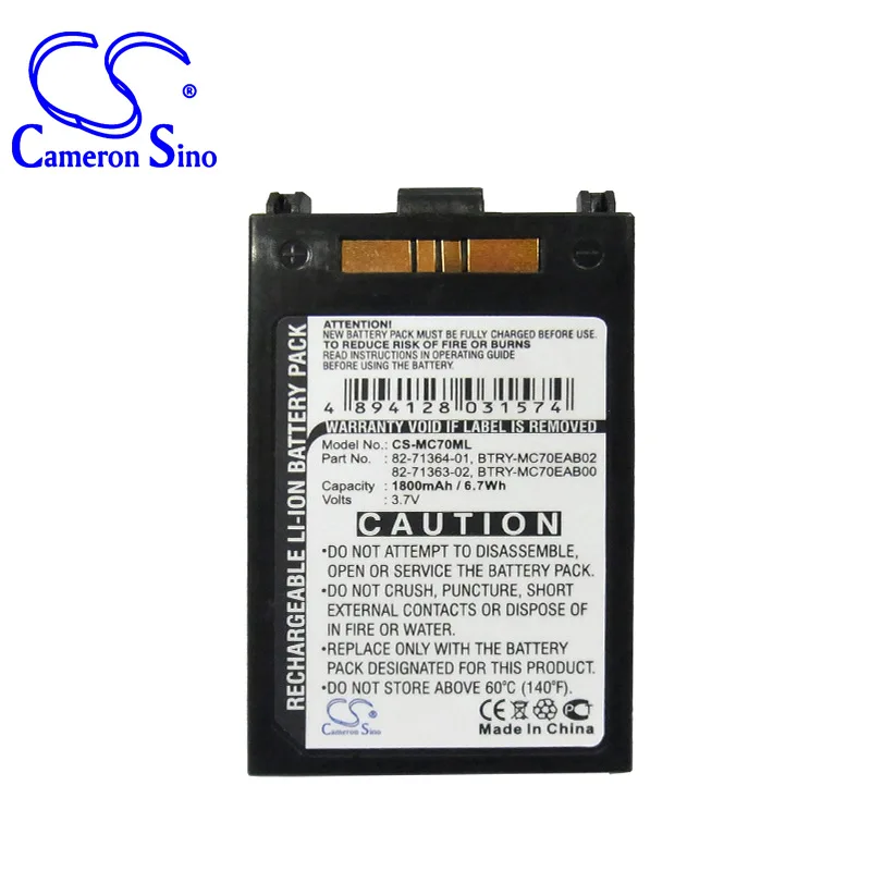 

CameronSino for SYMBOL MC70 MC7004 MC7090 MC75 MC7506 MC7596 MC7596-PZCSKQWA9WR MC7598 82-71363-02 82-71364-01 battery