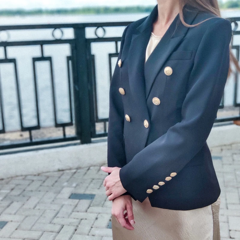 Блейзеры для женщин весна осень 2019 женский костюм куртка Блейзер двубортный