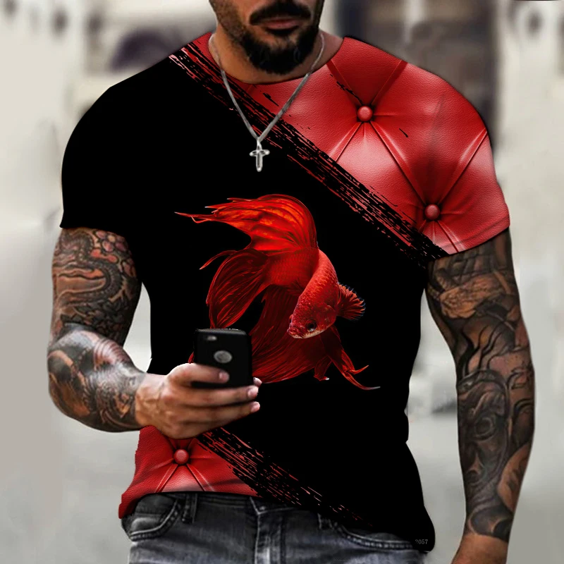 lucky clothing koi 3d printed t shirt street fashion trend top comfortable casual clothing lycra cotton material summer new top free global shipping