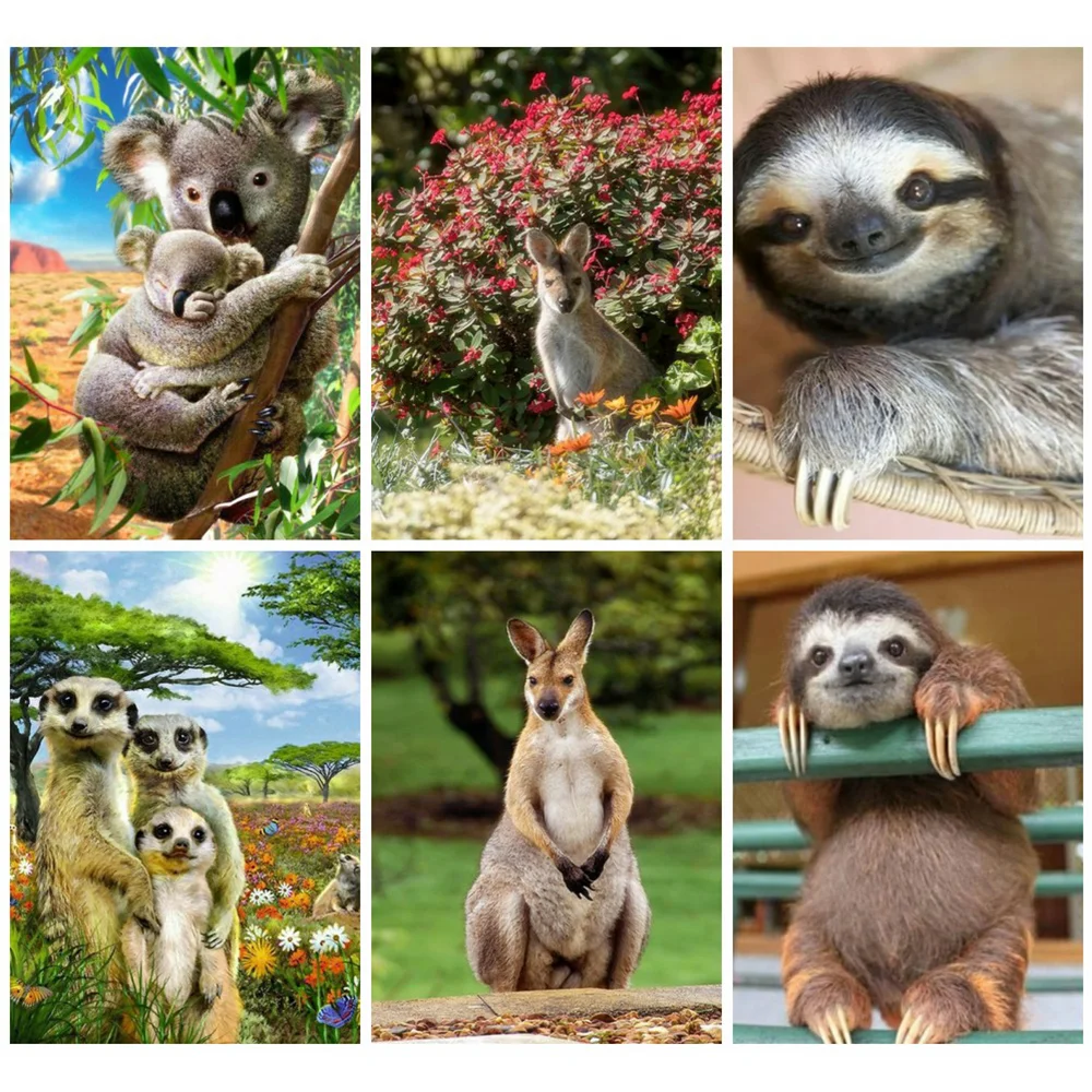 Huacan алмазная вышивка распродажа животные картины из страз мозайка кенгуру