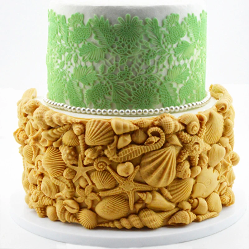 Rose Ruffle Petal Silicone Fondant Cake Mold Leaf Flower Conch Shell Pattern Wedding Birthday Sugar Craft Decorate Mould | Дом и сад