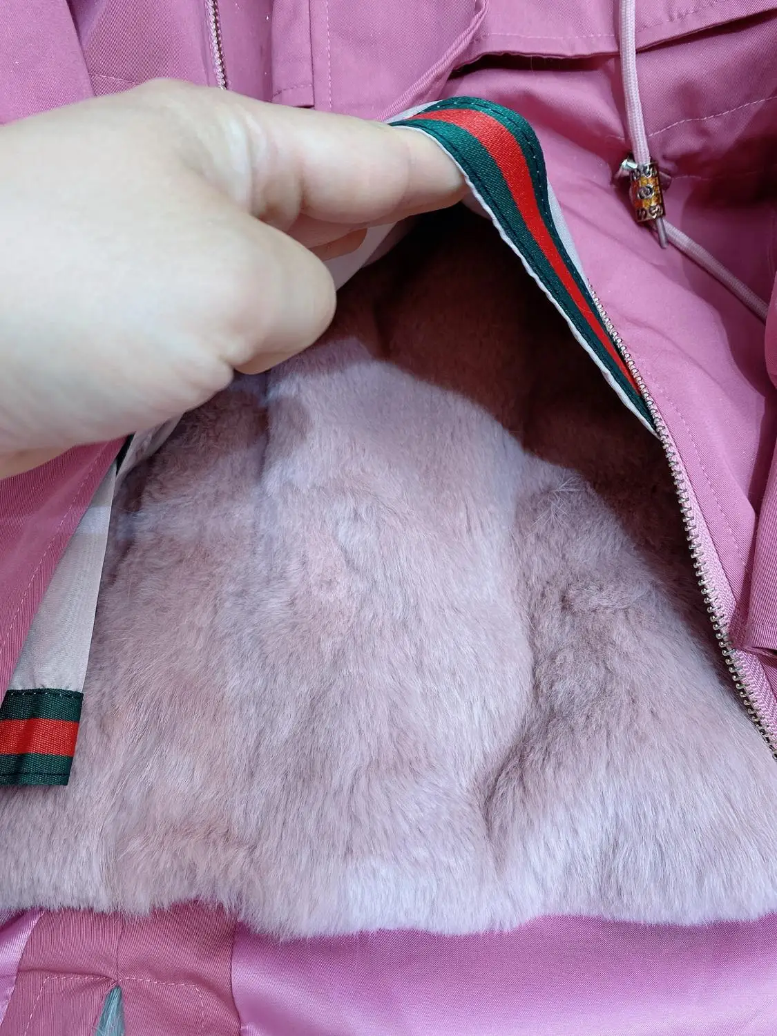 RosEvans Women's Winter Fur Jackets Lovely Pink Coats 2020 New Real Fur parka for women Warm Thick Detachable Loose overcoat