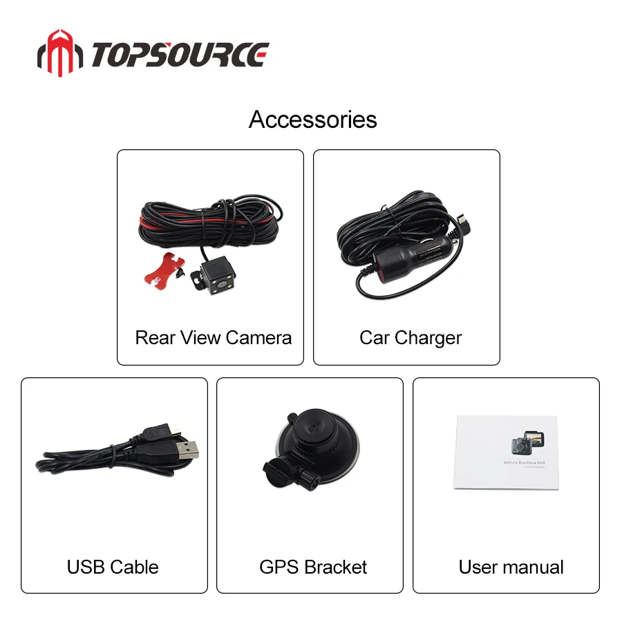 TOPSOURCE Dash Cam 4K Встроенный gps скорость координаты WiFi DVR двойной объектив