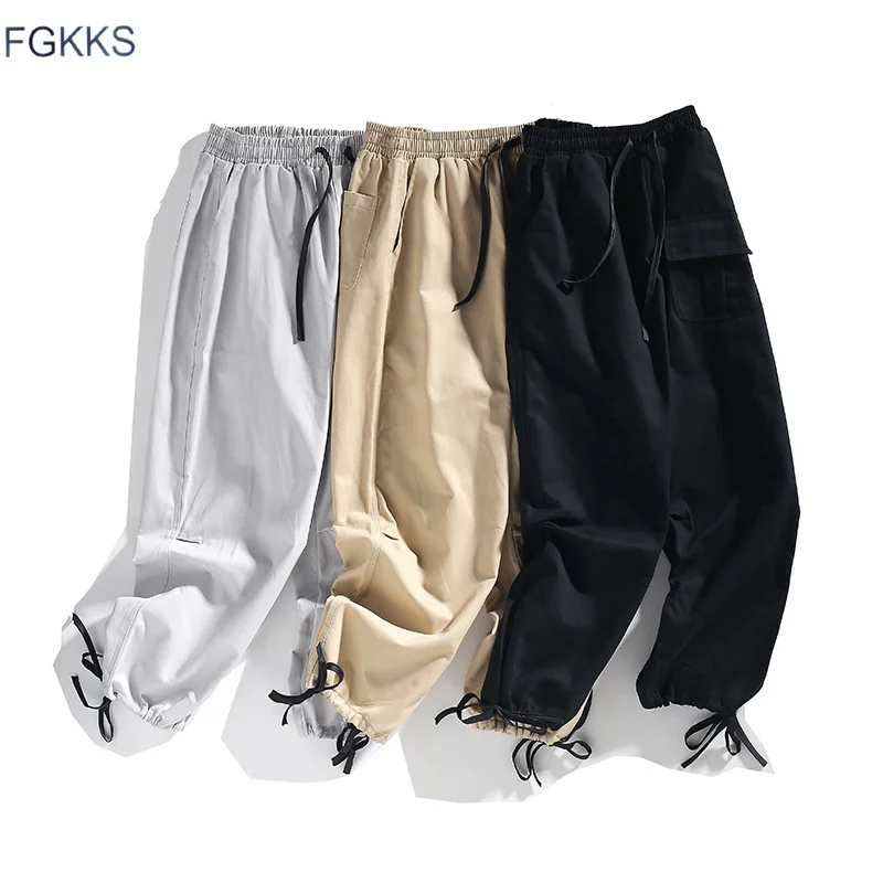 FGKKS Брендовые мужские повседневные брюки Модные трендовые прямые Мульти
