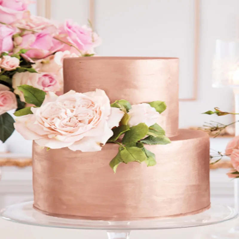 Съедобные хлопья в виде листьев розового золота 3 г КБ для украшения торта