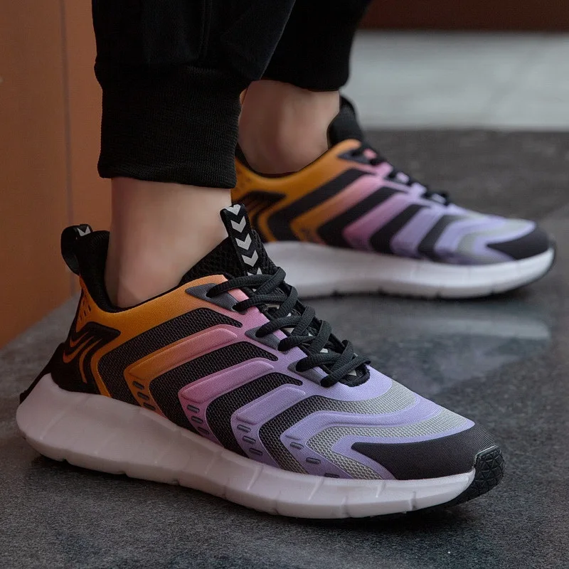 Стильные мужские кроссовки для бега удобные дышащие спортивные сетчатые фитнеса