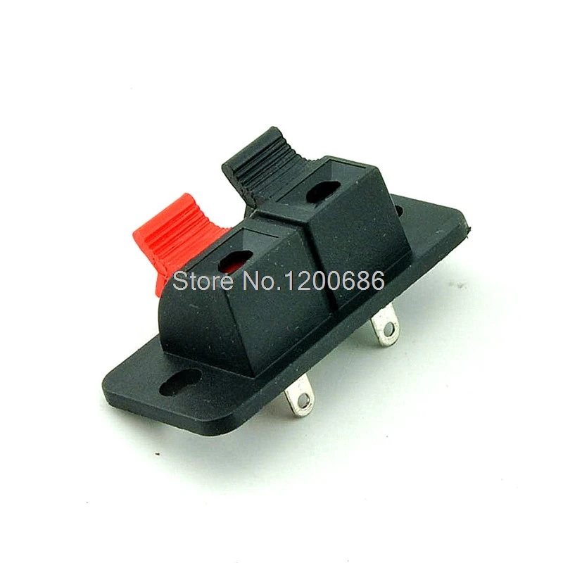 2 Terminal Spring Clip Wall Plate for Audio Speaker Wires