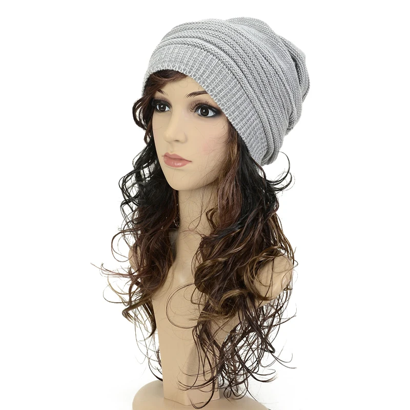 Вязаная шапка для мужчин и женщин повседневная Зимняя Шапка бини теплая