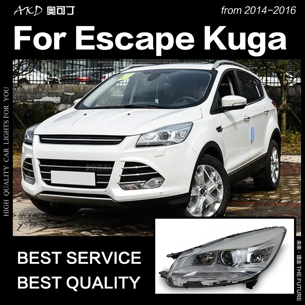 

AKD автомобильный Стайлинг для Ford Escape передние фары 2014-2016 Kuga светодиодный ные фары DRL Hid передняя фара ангельские глазки Биксеноновые лучевые ...