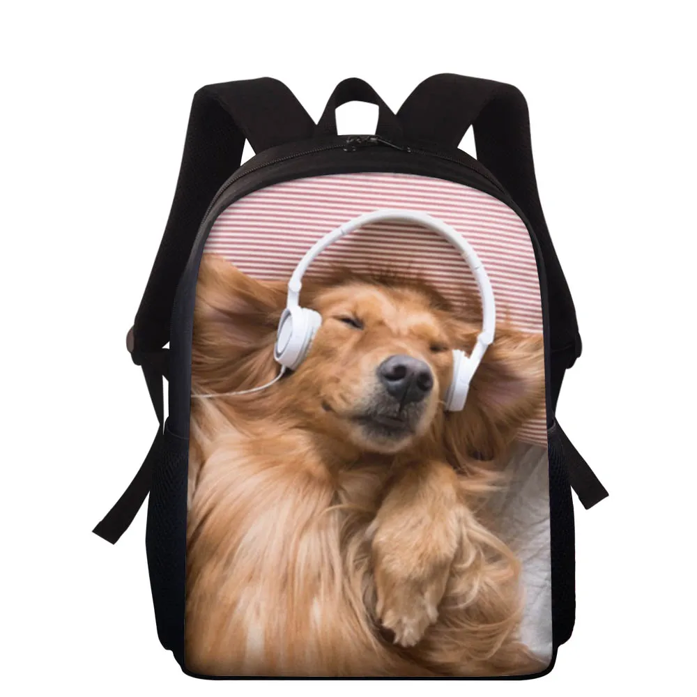 

Детский рюкзак для девочек, с рисунком собаки, щенка, мопса, золотистого ретривера, школьный рюкзак для учеников, школьный портфель для детс...