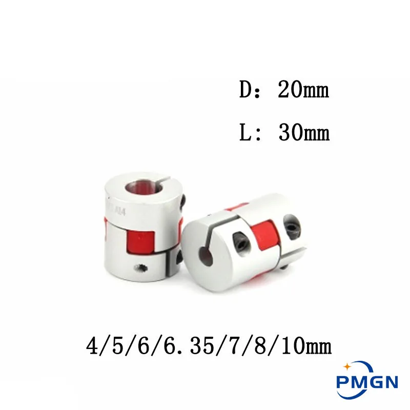 

High quality 1PCS Flexible plum clamp coupler D20 L30 shaft size CNC Jaw shaft coupling 4/5/6/6.35/7/8/10mm 5mm 8mm D20L30