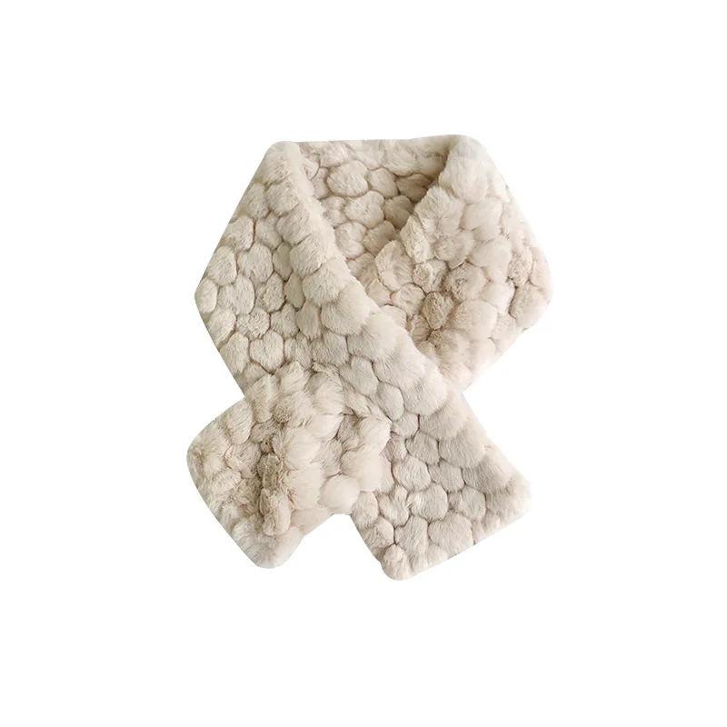 

1 PC Imitation Rex Rabbit Fur Scarves Women Female Faux Fur Neck Cover Collar Thick Warm Neckerchief Shawls and Wraps