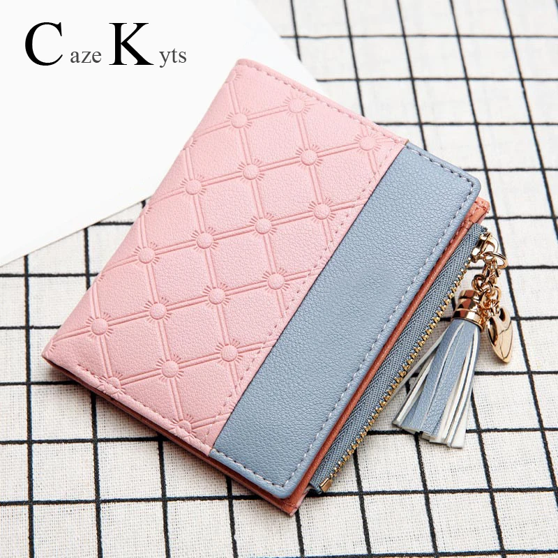 Новый женский короткий кошелек на молнии модный большой вместимости в Корейском