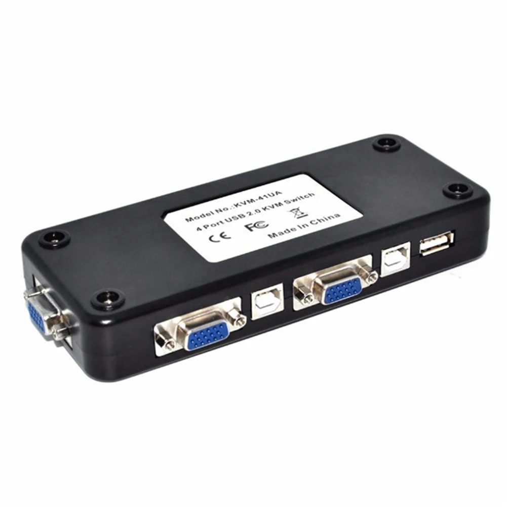 Synchronization Switch Anti-interference Kvm Laptop 4 Port Durable Portable VGA Splitter Stable Transfer Adapter Video Cable | Компьютеры