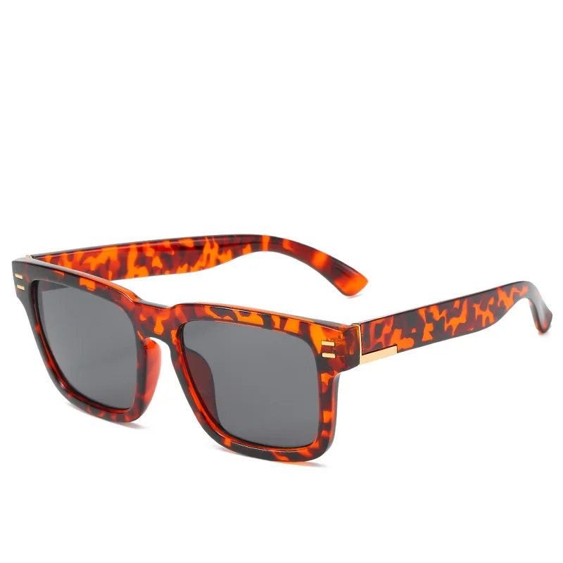 Очки солнцезащитные женские с леопардовым принтом квадратные брендовые