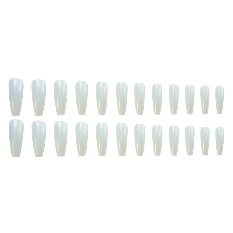 

Long Fake Nail Patches Platinum Wearable Nail Patch Finished Nail Patches 24 Pcs Nail Patch With Glue CIN6 899