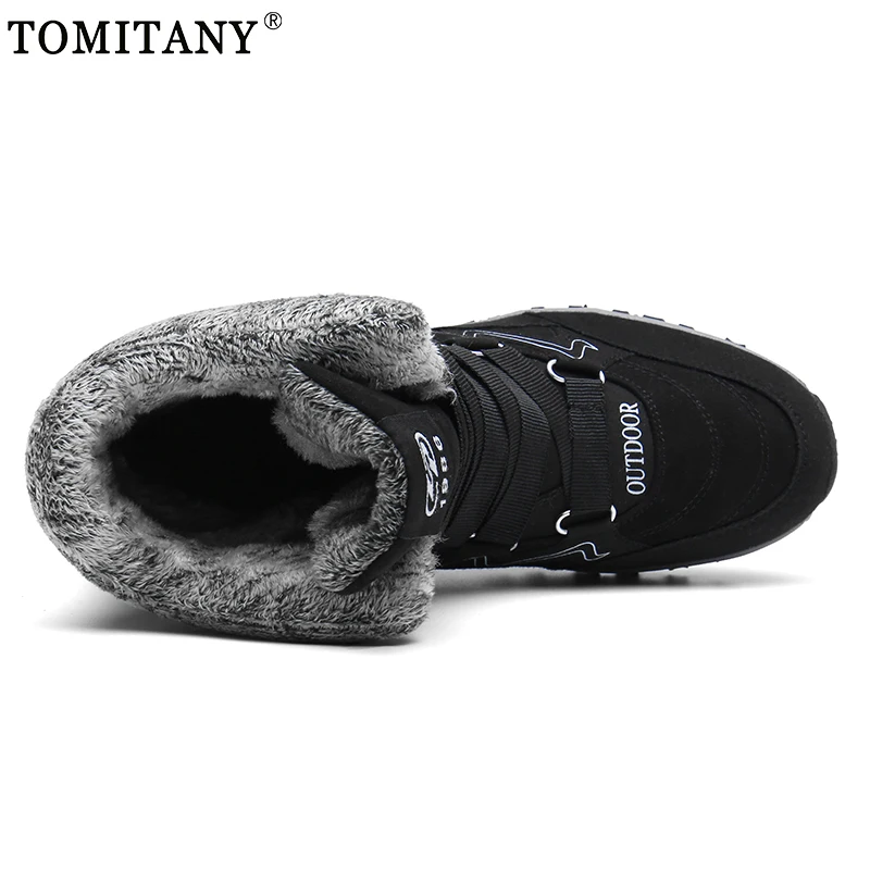 Brand Men Plush Snow Boots Winter Outdoor Warm High Quality Waterproof Hiking Boots Women Couples Non-slip Waterproof Work Shoes