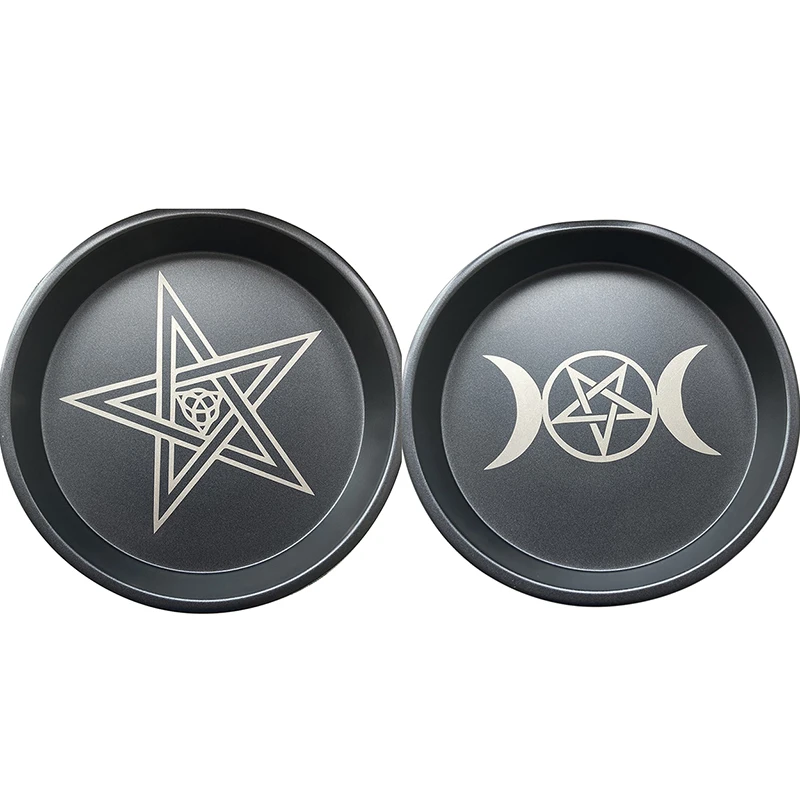 

Трехфазный лунный волшебный ритуал Астрология Луна Звезда фаза искусственная тарелка стальной подсвечник подставка