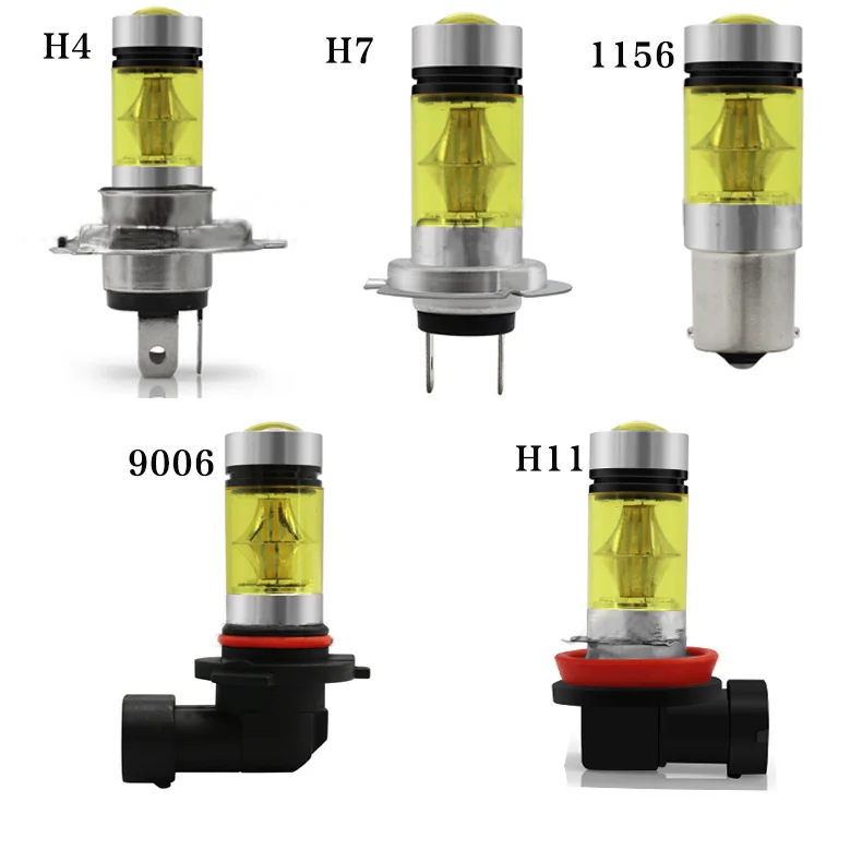 

2Pcs 100W H3 H4 H7 H11 H16 9005 LED Fog Light Driving Bulb 12/24V Fog Lamp Headlamp 10000LM White 6000K 3000K Car Headlight