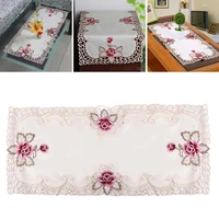 embroidered lace tablecloth rectangular tablecloth country style floral table mat decor for kitchen dining party 4085cm