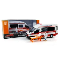 high quality alloy pull back ambulance model132 simulation sound and light rescue car toywholesale free shipping