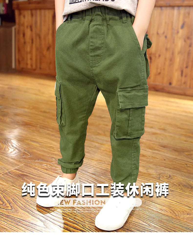 Teens Jeans for Boy Kid Solid Jean Pants Designer Kids Jean Autumn Children's Elastic Waist Denim Long Trousers