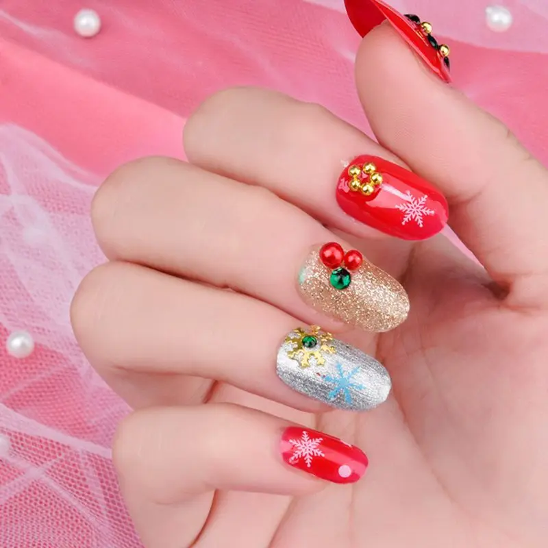 Горячая Рождественская наклейка для маникюра 3D модный Рождественский Снеговик