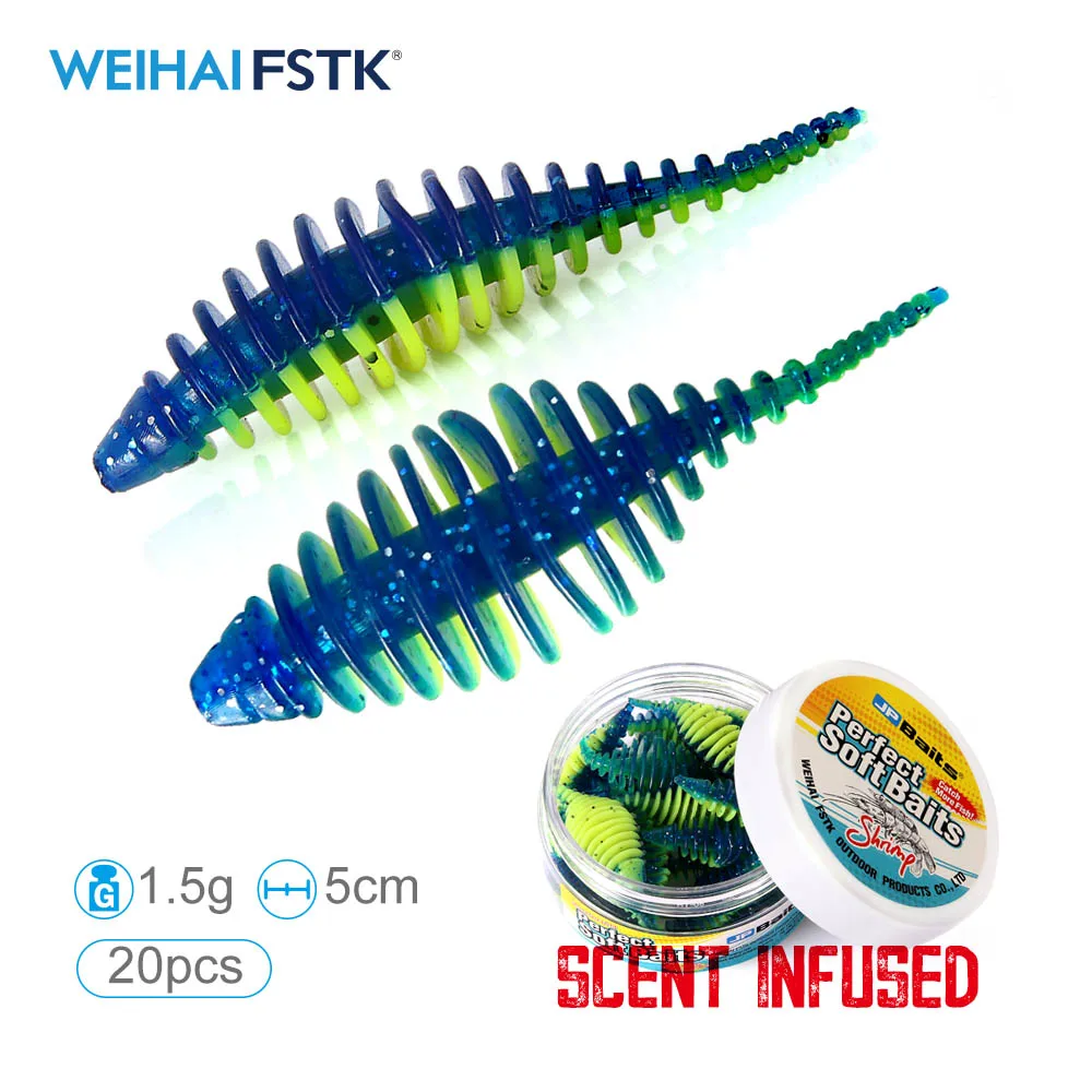 worm bait soft bait 1.5g 5cm 20pcs/jar Casting fishing lures Pesca carp fishing bass artificial Lure
