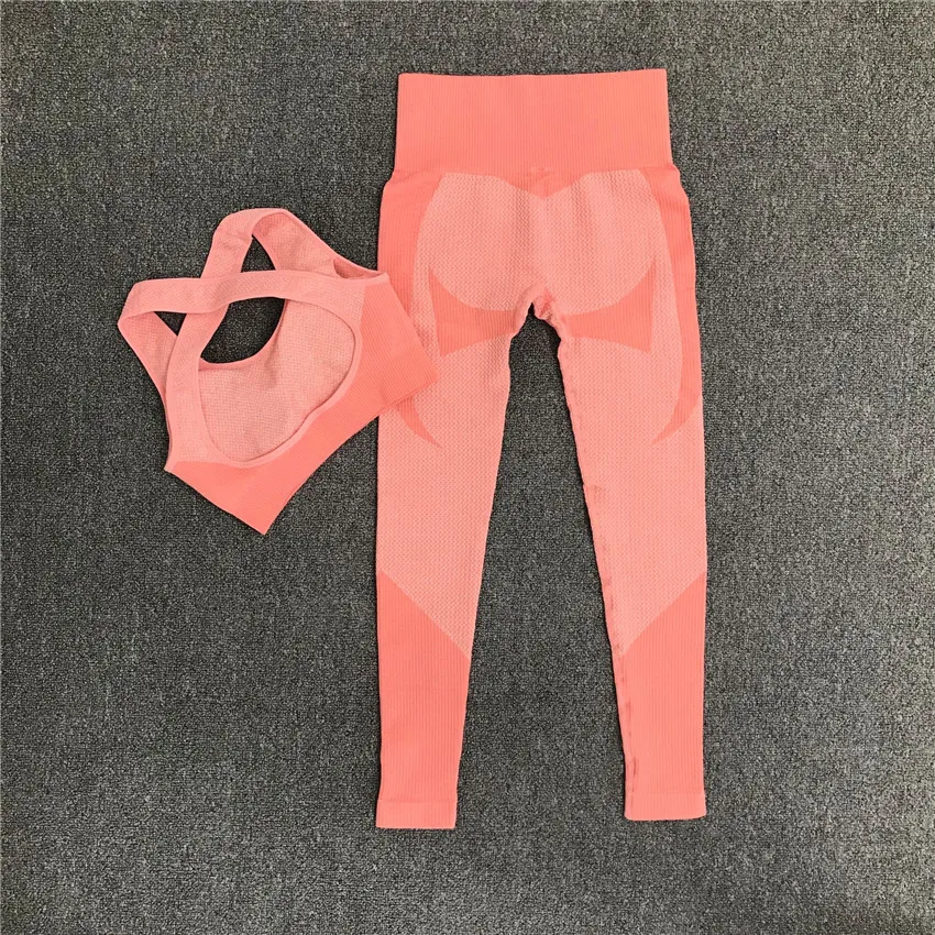 

2021 Plus Size XL Women Seamless Yoga Sets 2Pcs/3Pcs Women Zipper Long Sleeve +Sport Bra+Leggings Sports Suits Fitness Suits