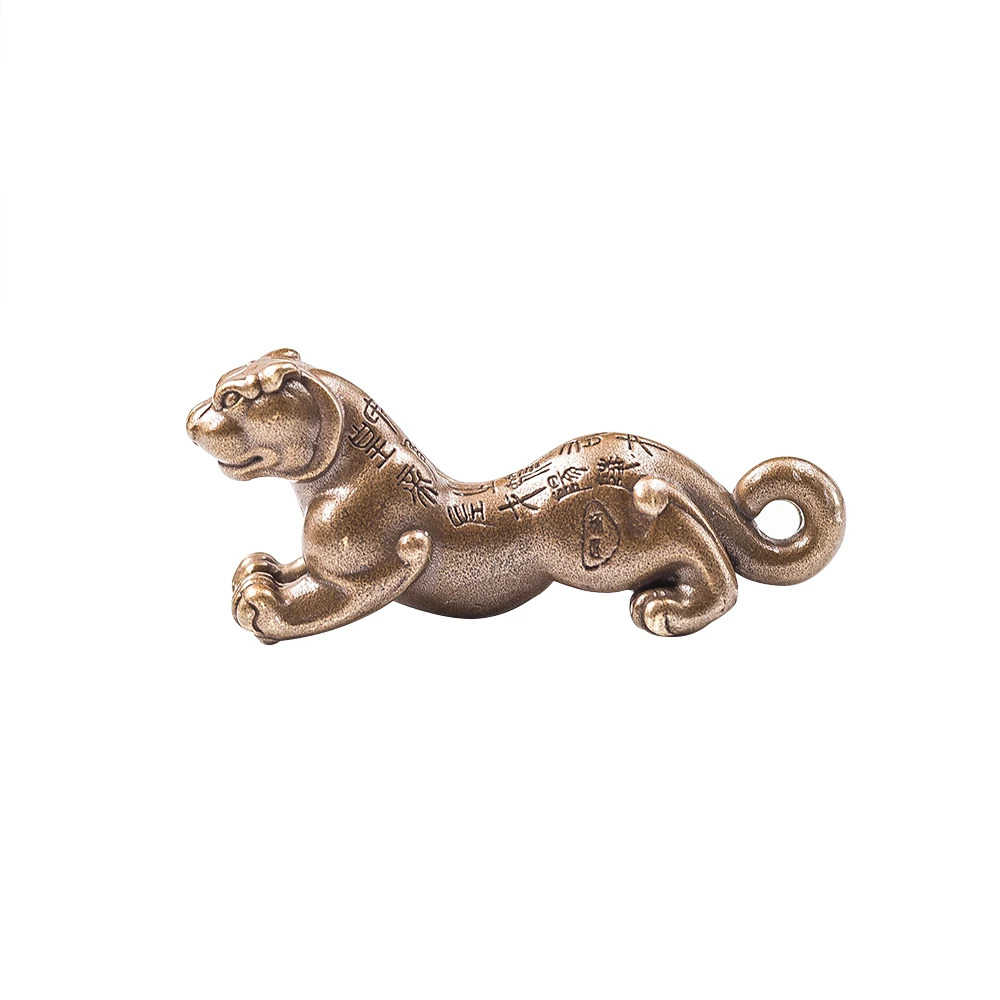 Coppertist. wu tiger symbol power token бронзовый брелок латунный брелок для ключей ручной работы Золотой Модный животный кольцо для ключей с сумочкой кулон